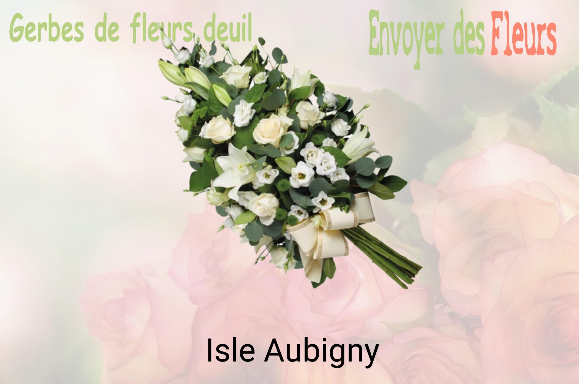 Gerbe de fleurs de deuil livrée à Isle-Aubigny